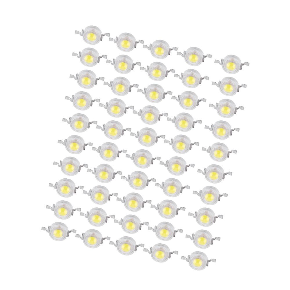 50PCS 1W High Power LED Chips SMD 110LM/W DIY Lighting Fixtures Spotlight Replacement
