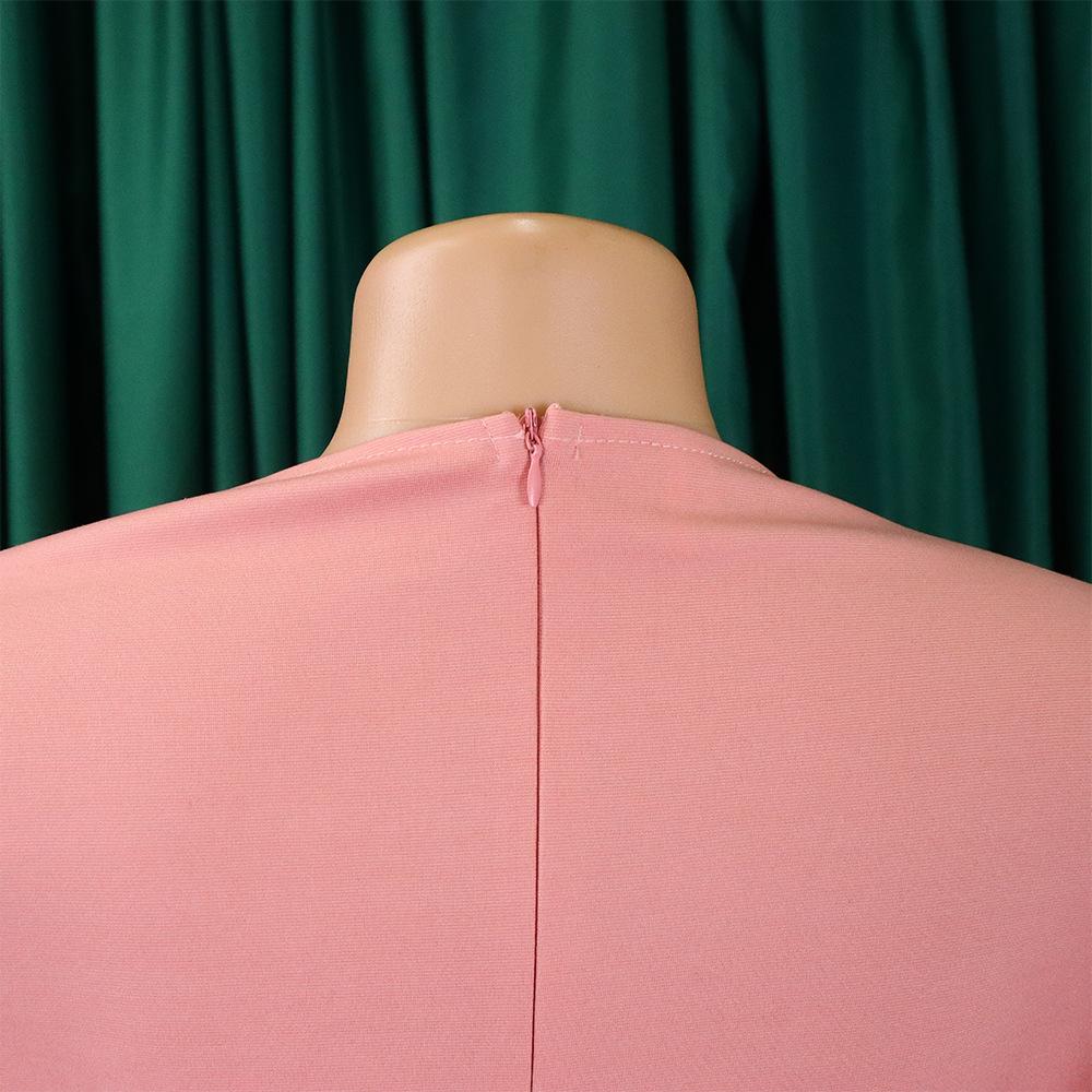 Женские платья Весна-лето Офисные платья Рукав три четверти Плиссированные галстуки Карьерные платья больших размеров