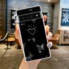 Phone Case For Google Pixel 9 8 7 6 9A 8A 7A 6A 5 4 5A 4A 3A Pro XL Soft Clear TPU Transparent Cover Butterfly Love Black