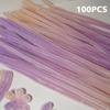 100pcs DIY Colorful Twisted Stick Plush Folding Stick Gradient Twist Stick Ribbon Bar Strip Iron Wire Thread DIY Handmade Toys
