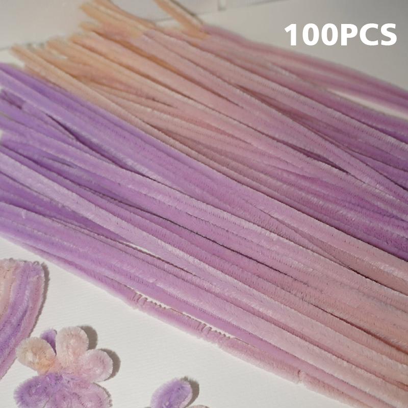 100 шт. DIY красочная витая палочка плюшевая складная палочка градиентная витая палочка лента полоска железная проволока нить DIY игрушки ручной работы