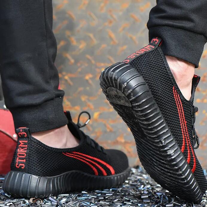 Мужская защитная рабочая обувь, износостойкая противоскользящая дышащая обувь со стальным носком