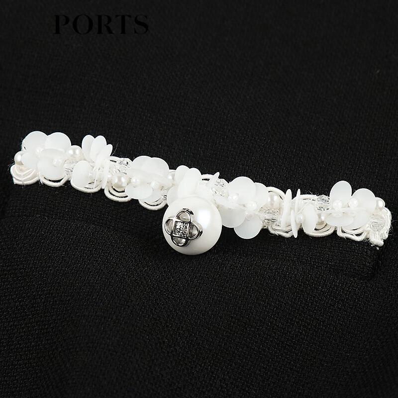 Ports Женское платье миди из ацетатной смеси с контрастной отделкой, осень 2025