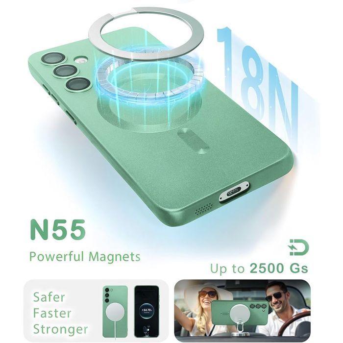 Coque de Protection - BOOLING - pour Samsung Galaxy A17 4G/5G - TPU Antidérapant avec Anneau Magnétique Vert