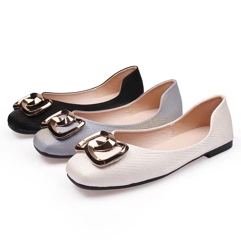 Spring Summer Shoes Women Flats Modern Elegant Ladies Single Shoes Fashion Brand Plus Size 42 D105