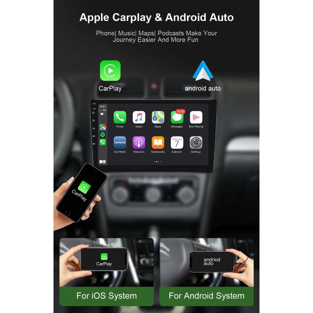 2 Din автомобильный радиоприемник Android Stereo Carplay 8G 128G для KIA Carnival VQ 2006 - 2014 Мультимедиа HD экран Авторадио GPS 2din головное устройство