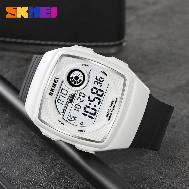 Moment Beauty Fashion Многофункциональные студенческие электронные часы Светящиеся водонепроницаемые мужские квадратные электронные часы