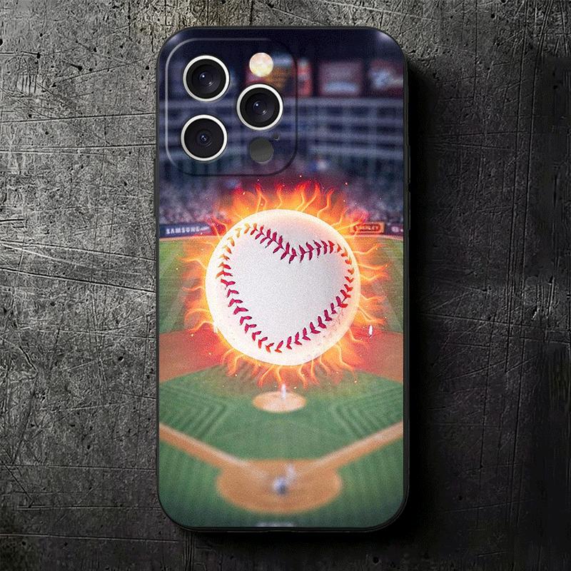 Baseball Sport Soft Phone Case for iPhone 16 16E 17 Air 15 Pro Max 14 Plus 13 Mini 11 12 7 Black Cover Back Shell