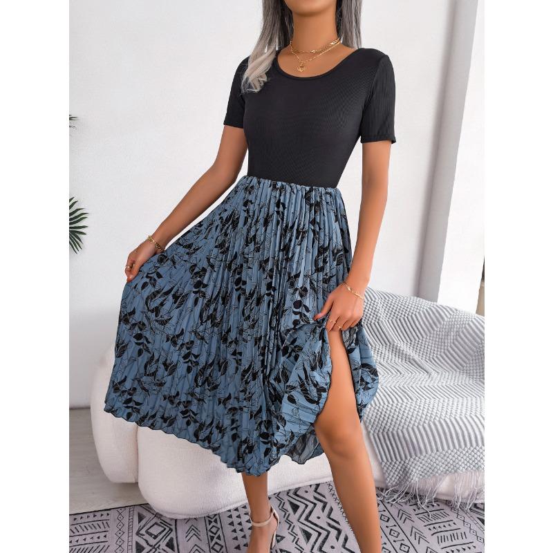 Повседневное плиссированное платье миди в стиле Ins с высокой талией и женской одеждой