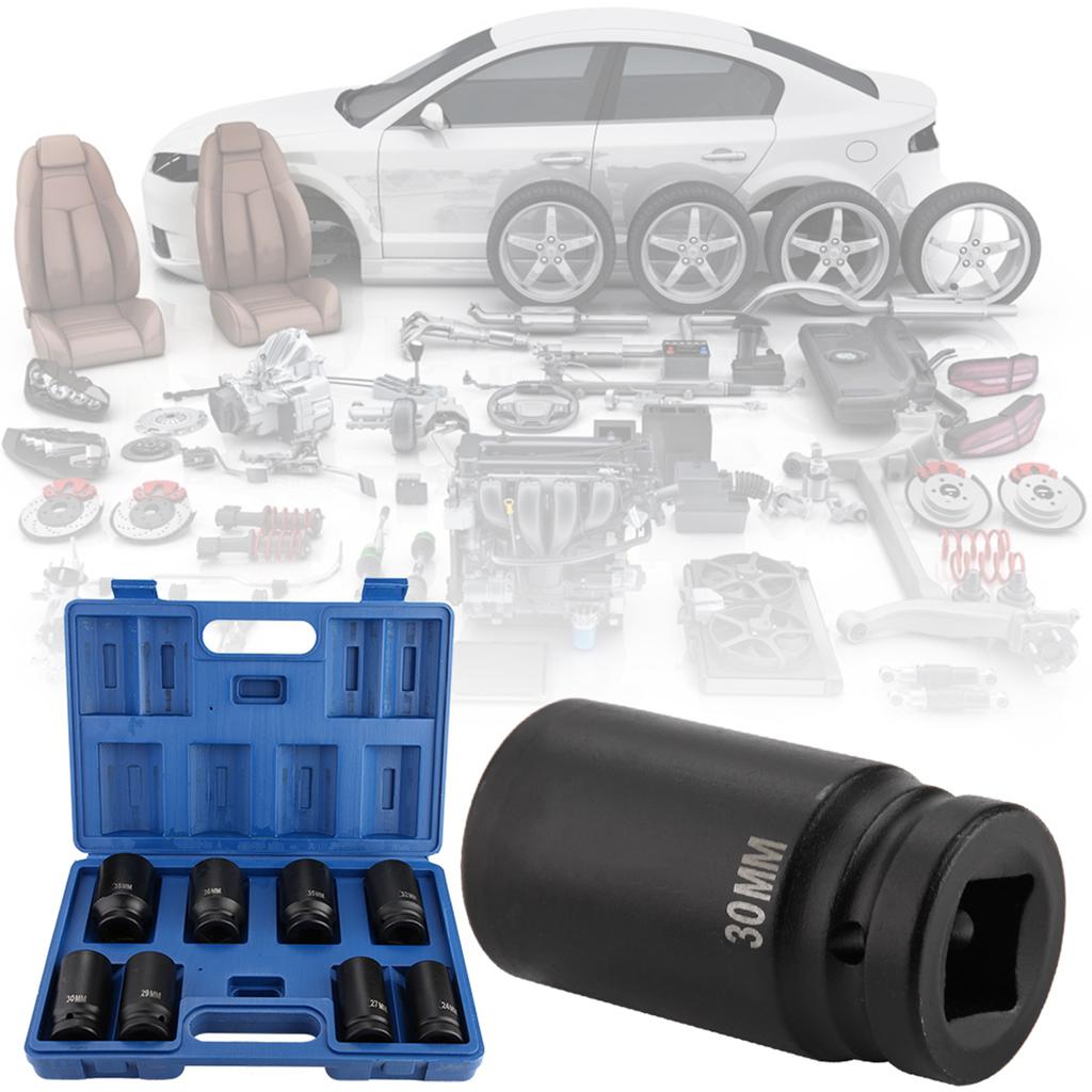 Набор из 8 прочных ударных торцевых головок 3/4 дюйма, 24–38 мм