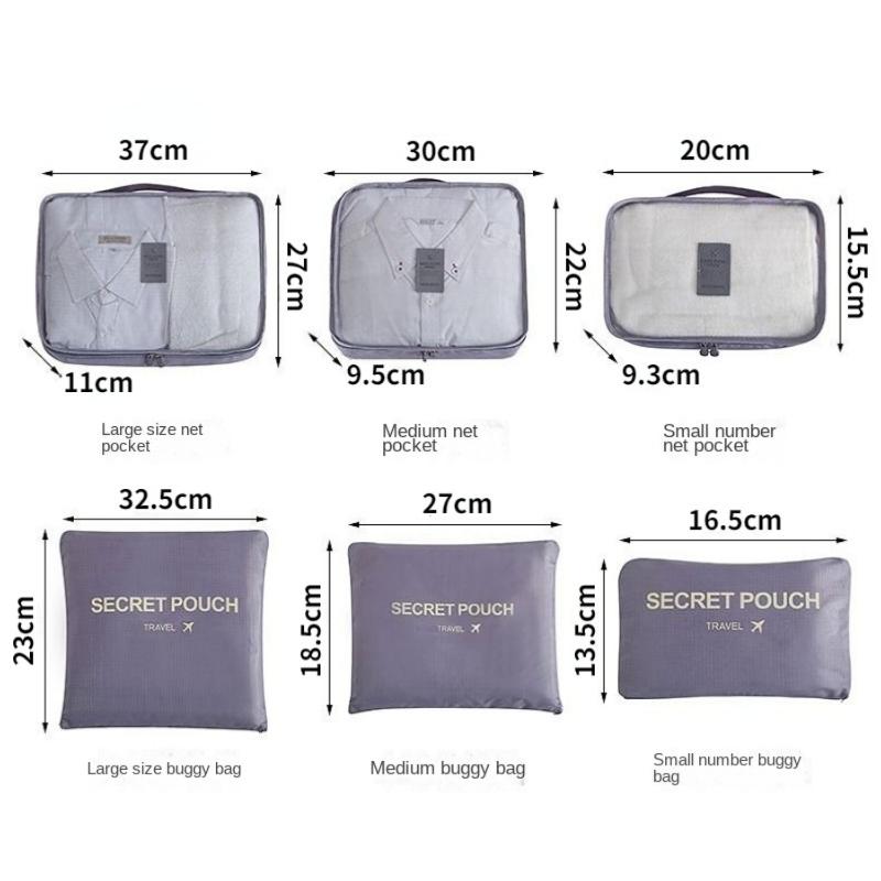6 шт. в комплекте, дорожный органайзер, сумки для хранения, упаковочный набор для чемодана, чехлы для хранения, портативный органайзер для багажа, аккуратная сумка для одежды