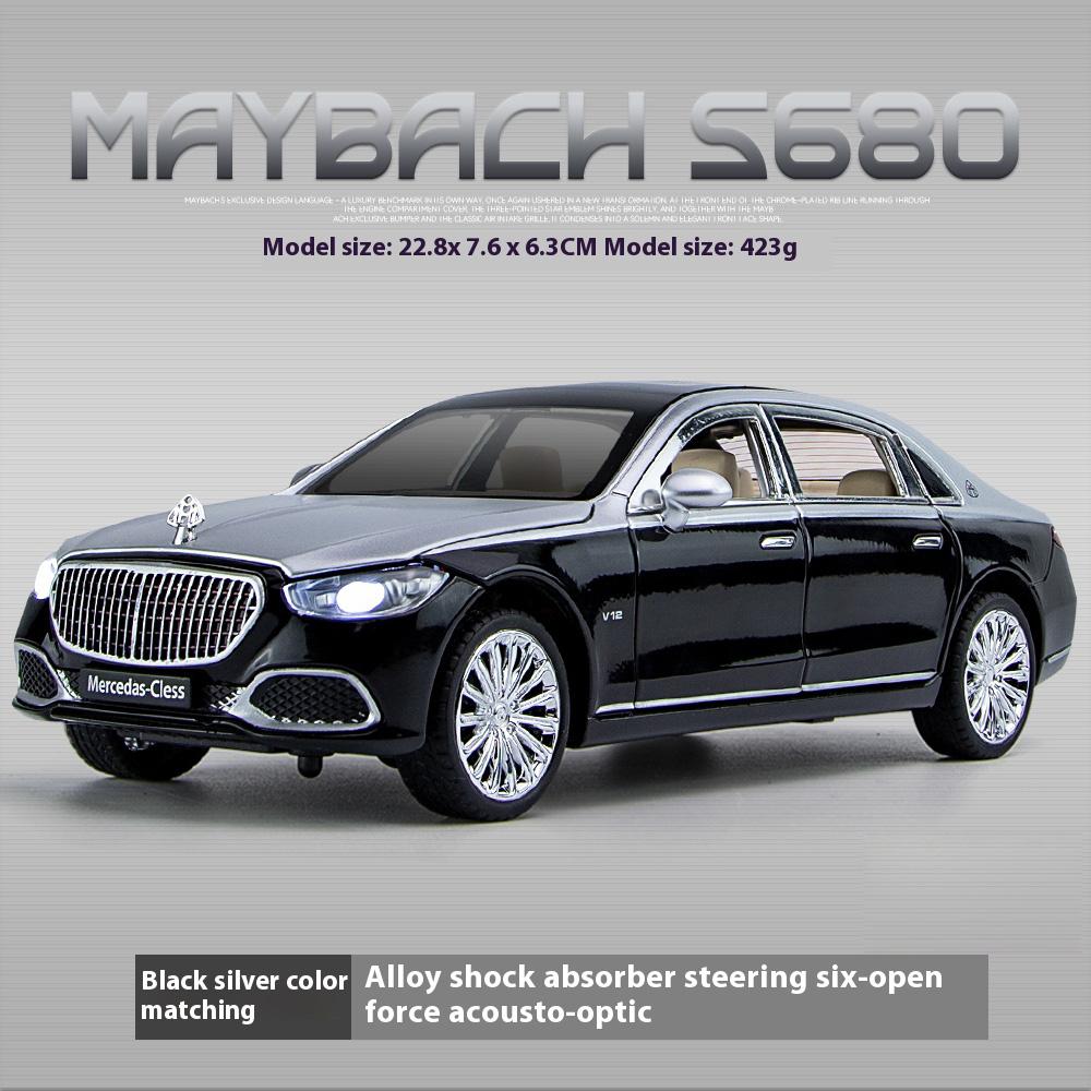 1:24 Mercedes Benz Maybach S680 Роскошный Лимузин Металлический Литой Модель Звук и Свет Детская Игрушка Коллекция Хобби Подарок для Мальчиков