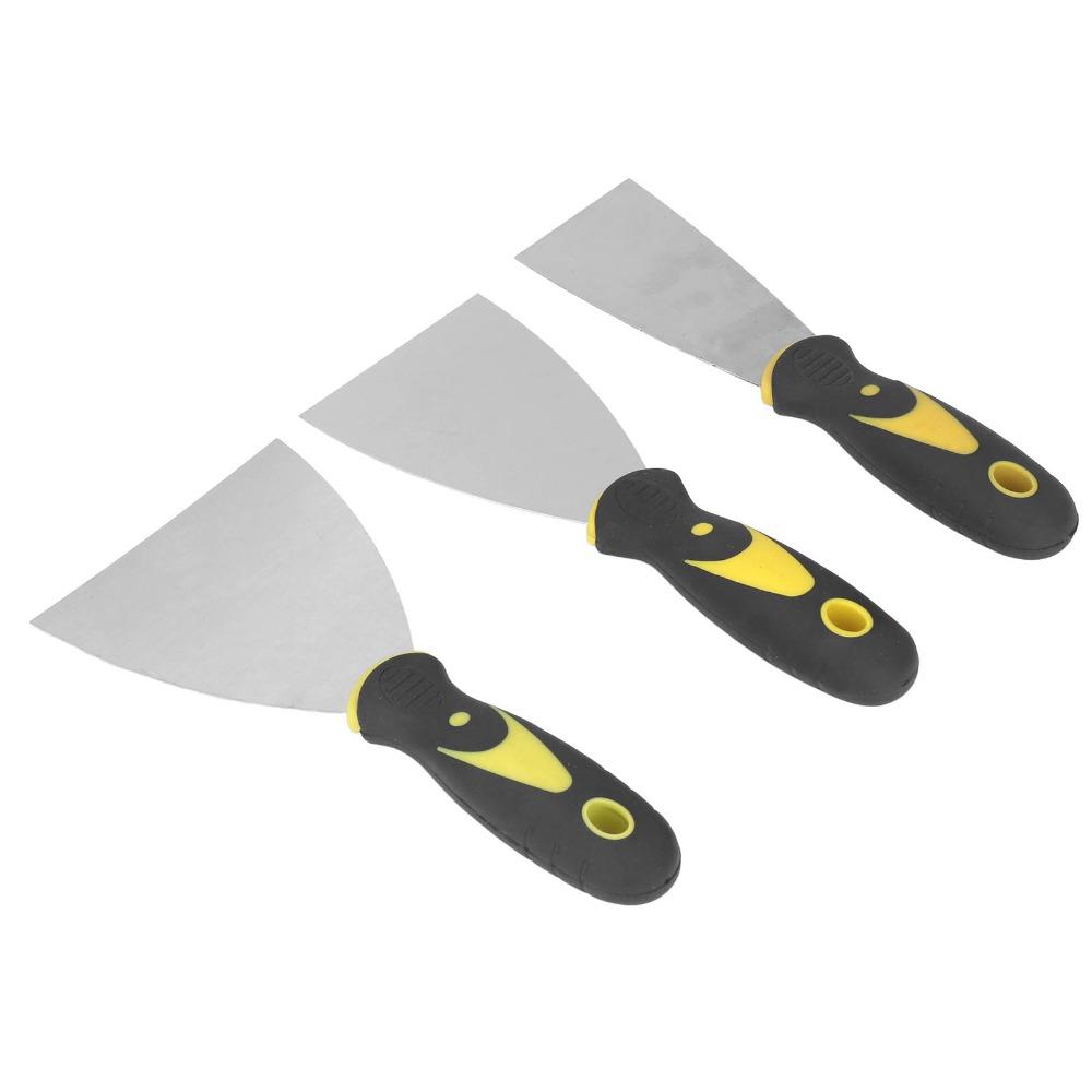 3PCS Wallpaper Scraper Putty Knife Set Stainless Steel Spackle Knife for Patching and Painting