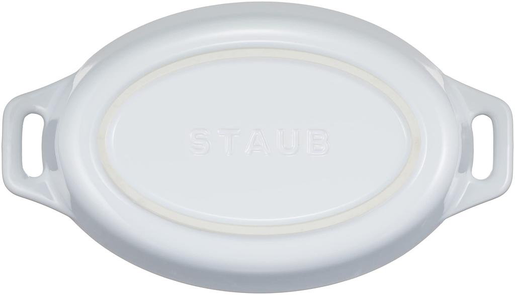 Staub Oval Ceramic Gratin Oven and Microwave Safe Japanese Dish Dish, White, 17cm, Dish, [Official Retailer] 40508-599