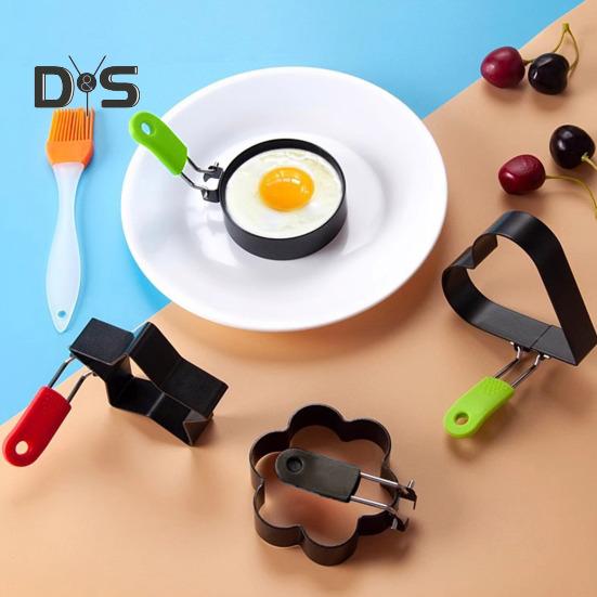 Форма для яиц в форме сердца из нержавеющей стали с антипригарным покрытием, в форме цветка, звезды, блинов, омлета, для жарки яиц, приготовления завтрака, сэндвича, бургера