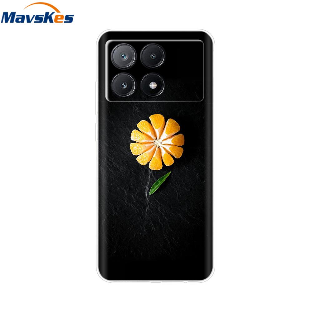 Чехол для мобильного телефона Для Poco X6 Pro Чехол-крышка Милые Прозрачные Мягкие Силиконовые Чехлы Для Poco X6 Pro Чехол PocoX6 Pro Задняя Крышка Fundas