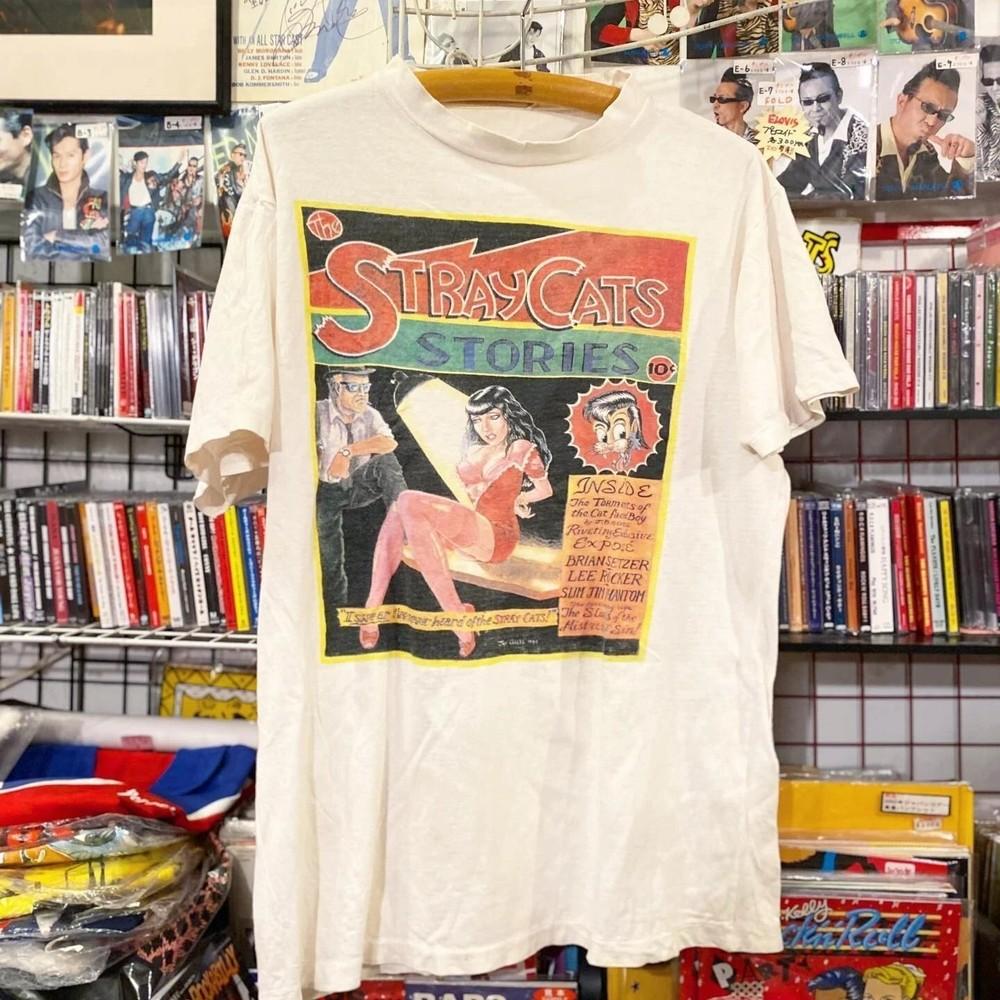 90s Stray Cats Rockabilly Band White Cotton Tshirt Unisex KH14471 Unisex T-Shirt