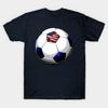Мужская черная футболка с принтом Футболка с принтом America Soccer на бумаге для переноса без резки Хлопковая футболка