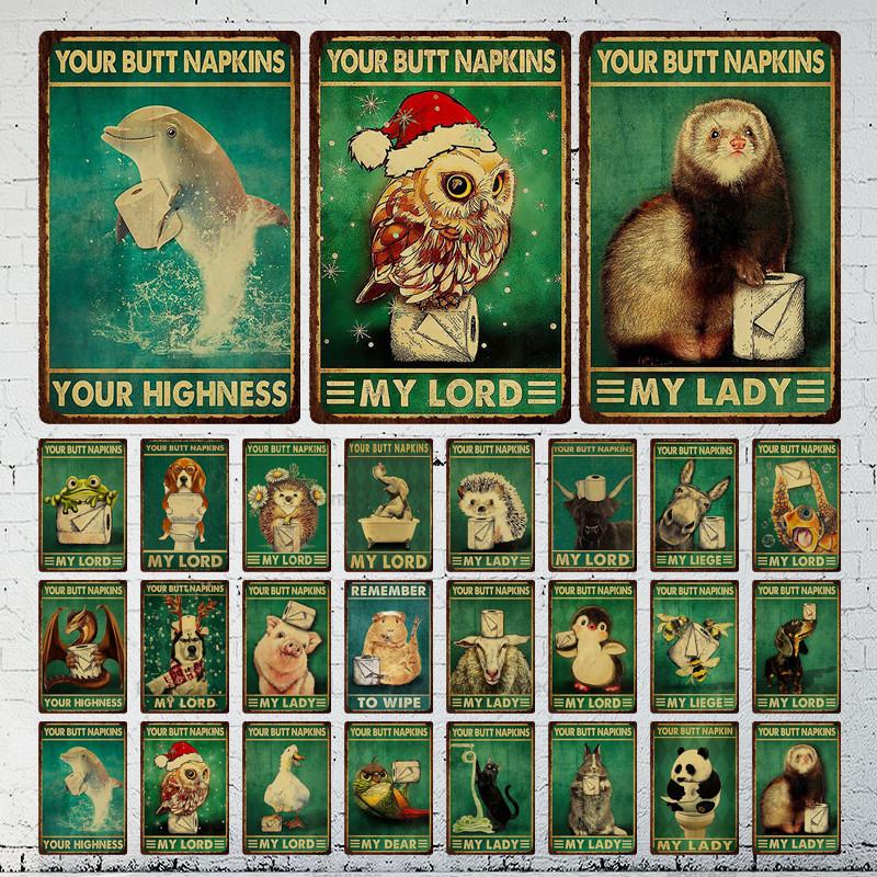 MY LORD LADY животные портретные знаки Винтаж Олово Металл Общественный Ретро Настенный Декор Сад Парк Дикая Пещера Металлический Плакат