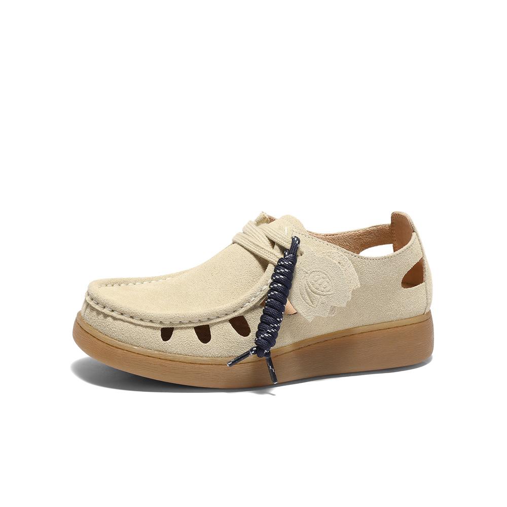 Senda Cheese Cocoa Women's 2025 Spring New Hollow Leisure Kangaroo Shoes 4SR21AM5