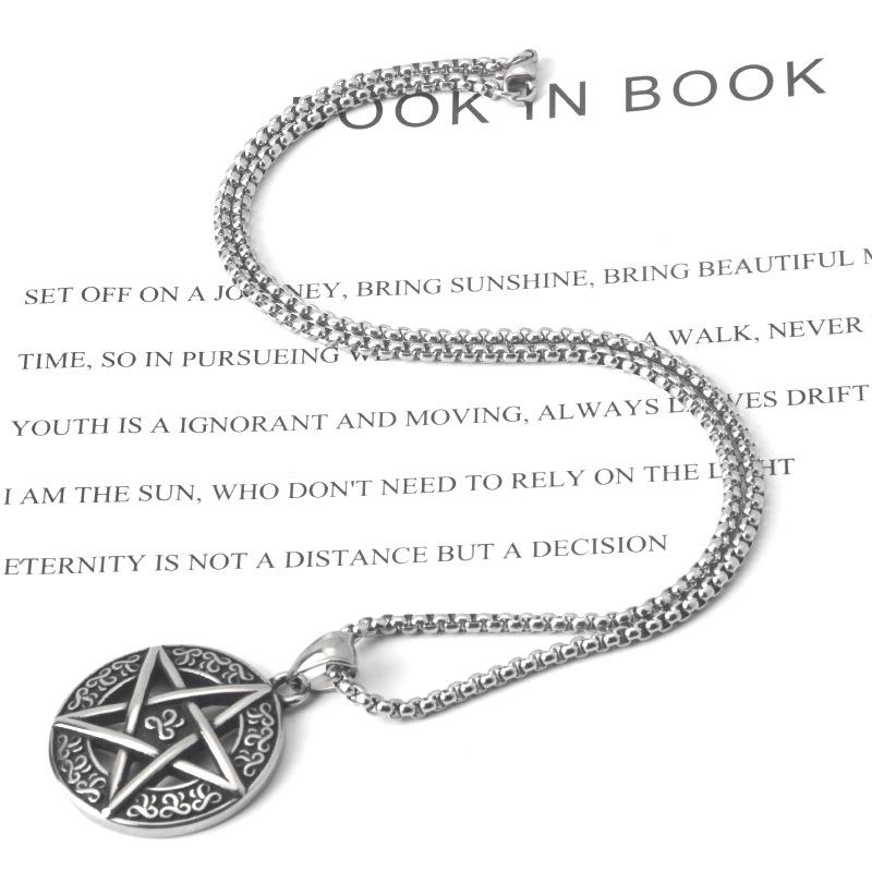 Подвеска Пентаграмма Викингов из нержавеющей стали для мужчин и женщин - Рок, Панк, Хип-хоп стиль