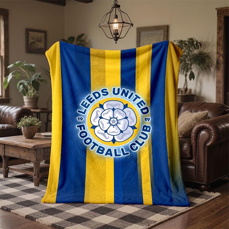 Флисовое одеяло в тематике Leeds United Уютное Мягкое Плюшевое Одеяло Для Спальни Дивана Путешествий