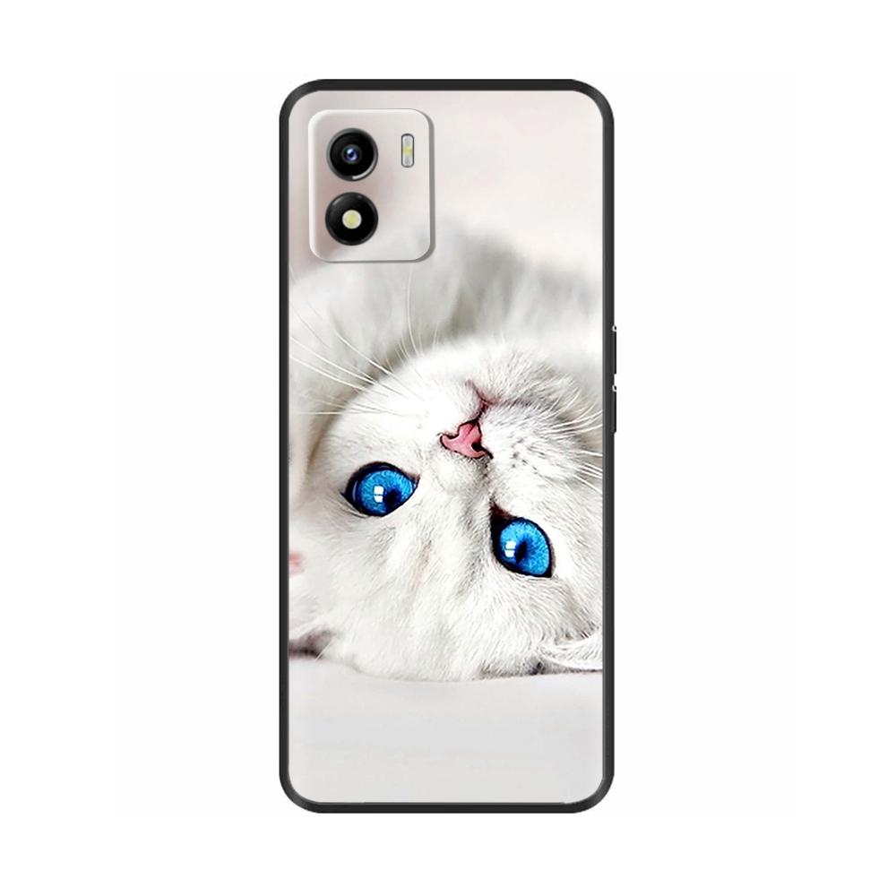 Чехол для Vivo Y01 Y01 2022 Мягкий силиконовый задний чехол ТПУ Чехол для телефона Для Vivo Y01 Y 01 VivoY01 Милый черный бампер Чехол-оболочка Funda