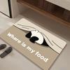Симпатичный коврик для пола с изображением скрытого кота из диатомовой грязи, водопоглощающий коврик для двери ванной комнаты, забавный коврик для двери дома