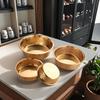 Золотой Ключ Роскошная Золотая Нержавеющая Сталь Миска для Корма Питомцев Различные Размеры для Собак Кошек Легкая Чистка Портативная Кормушка для Питомцев Сплошной Рисунок