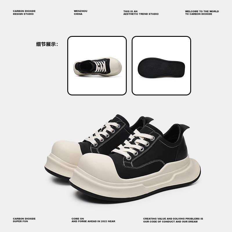 Микки черно-белый большая голова круглая голова обувь мужская обувь нишевая новая уродливая милая платформа универсальная повседневная обувь низкий верх кеды