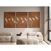 Terracotta Flying Crane Wall Art,Minimalist Boho Japanese Bird Canvas Prints,Neutral Abstract Wall Decor for Living Room Home