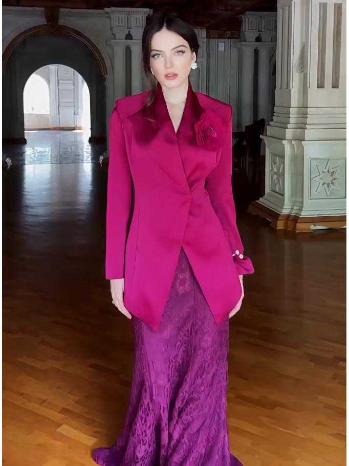 2025 Осень Европейско-американская Мода Двойка: Темпераментный комплект из рубашки и миди-юбки