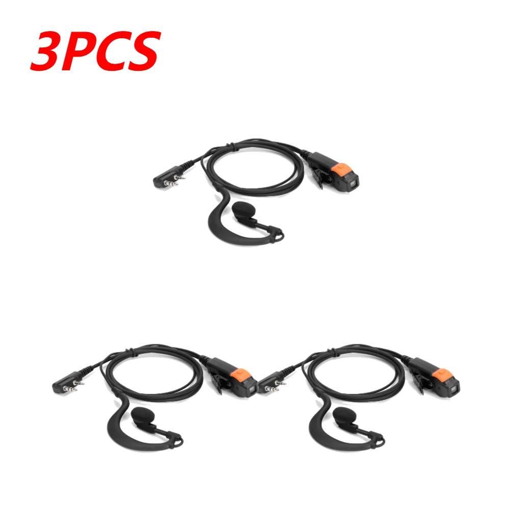 PU Проводная гарнитура для рации, наушники K-Plug, гарнитура-вкладыш, двойная PTT, G-тип с микрофоном для Kenwood Baofeng 888S TYT