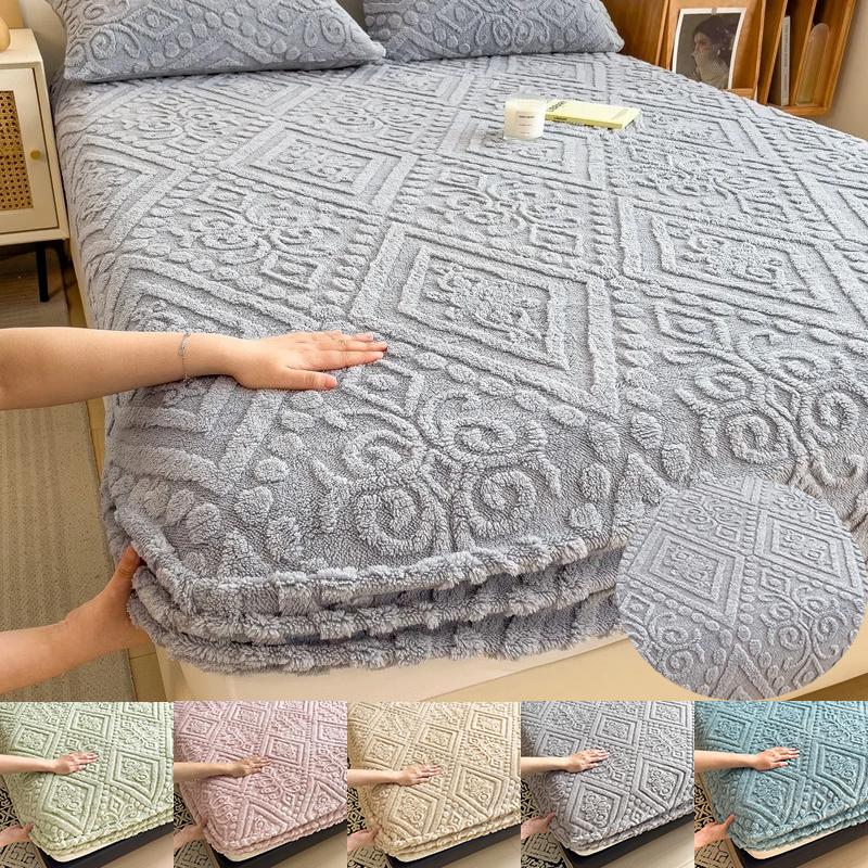 Мягкий плюшевый теплый чехол для матраса, зимний бархатный материал, простыня на резинке, утолщенный теплый чехол для матраса, несколько размеров