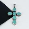 Подвеска с драгоценным камнем зеленый халцедон, серебро 925 пробы - дизайн креста ручной работы, повседневные украшения, уникальная подвеска с зеленым халцедоном