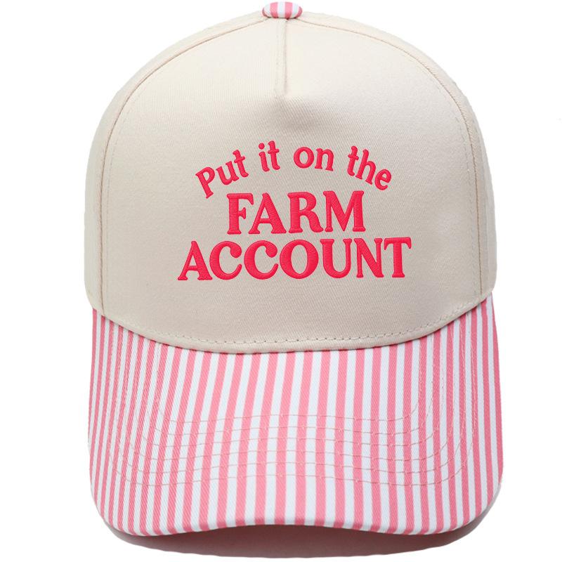 Put it on the FARM ACCOUNT Truck Driver Hat Embroidery Color Matching Baseball Cap Female Casual