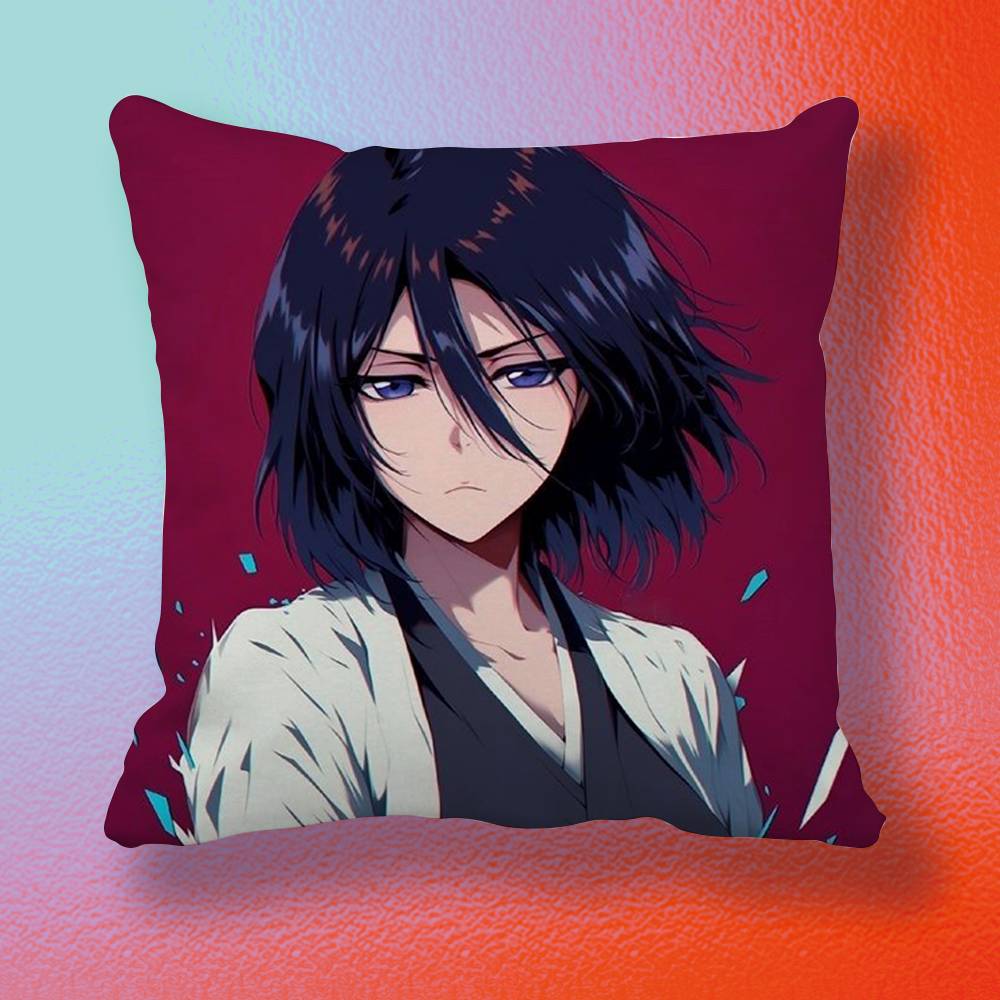 Bleach Rukia Kuchiki Doublesided printed pillow cover Solid color minimalist pillowcase fits all bedroom styles