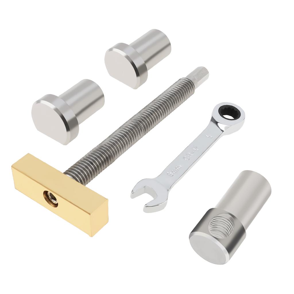 2Pcs 20mm Workbench Holding Stopper Set with Ratchet Wrench, Precision Fast Positioning Fixture for Woodworking Table