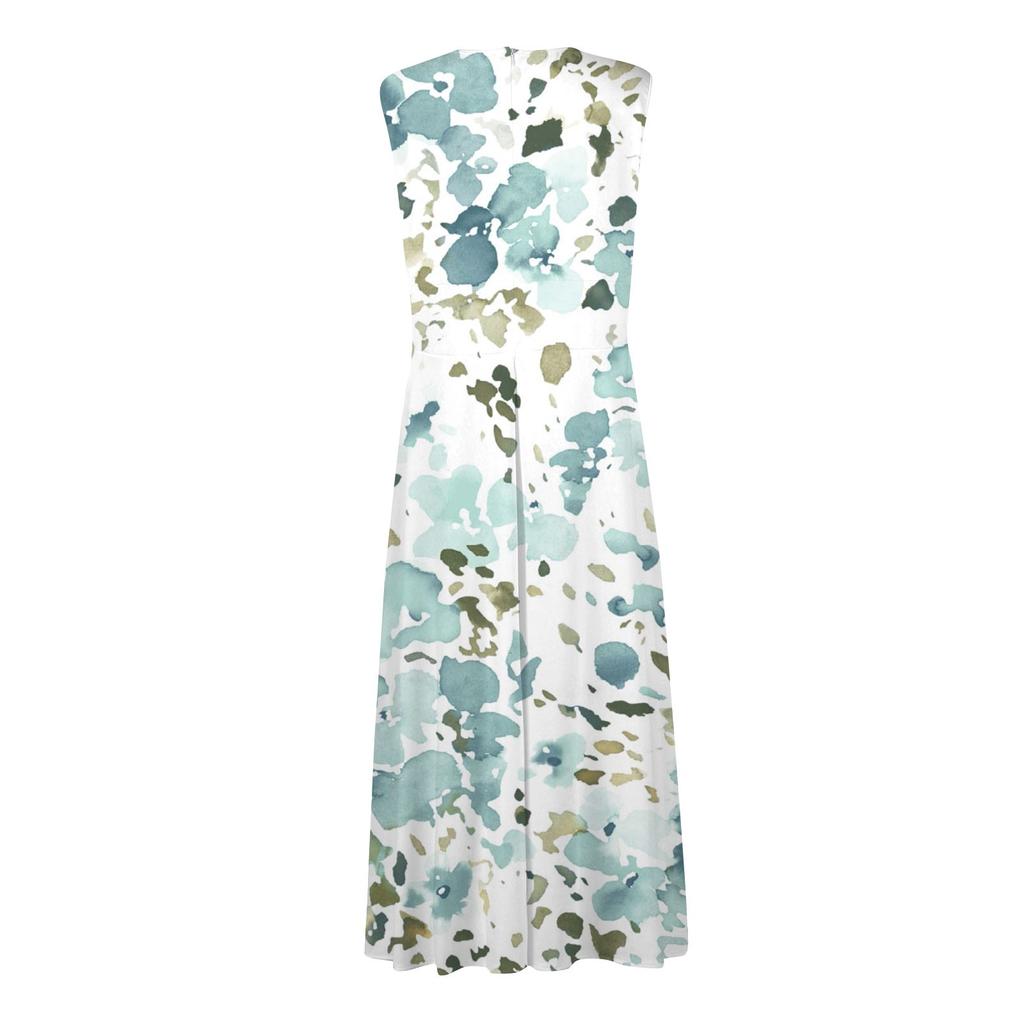 Women's Long Dress Maxi Dress Casual Dress Summer Casual Sleeveless V Neck Boho Waist Retraction Printed Dress