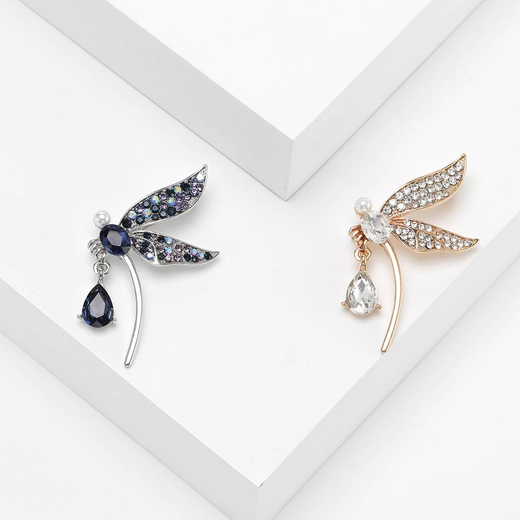 Japan And Korea Fashion Rhinestone Dragonfly Brooch, Exquisite Anti-Light Pin Temperament Coat, Suit And Accessories