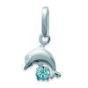 [D6753] - Silver Pendant 'Dauphin Tendresse' Silver Turquoise - 8x9 Mm