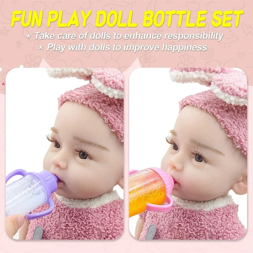 Большой размер Baby Doll набор бутылочек для кормления, уход за ребенком, игрушка, коляска, 2 шт., бутылки для молока и сока с игрушечной соской для кукол