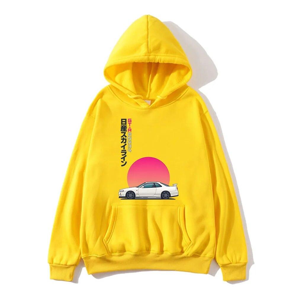 Initial D Racing Car Graphic Print Hoodie Autumn Winter Unisex Sweatshirts Pullover Hoody Unisexs Women Casual Tops Y2k Clothes Unisex