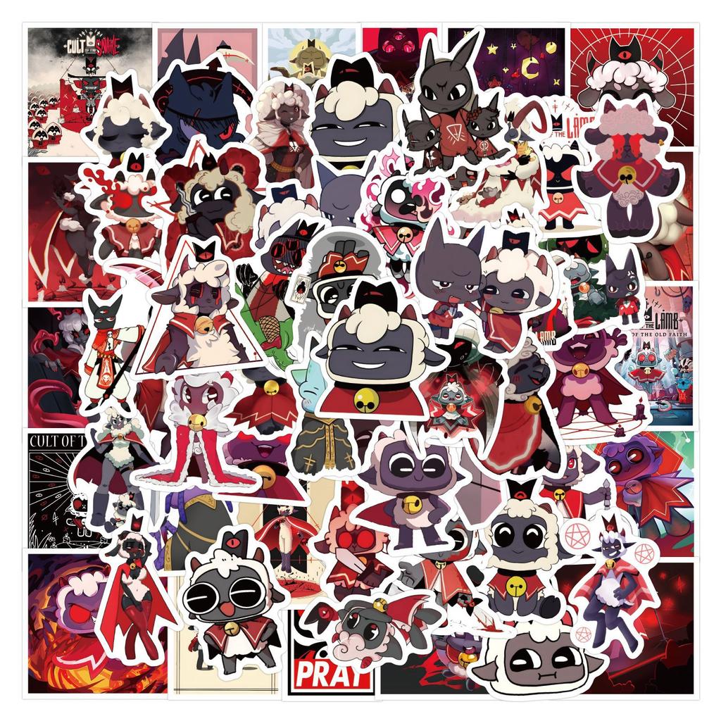 120 Новых Мультяшных Граффити Наклеек Cult Of The Lamb Для Ноутбука Чемодана Украшение Наклейки Премиум Прочное Качество Полезные