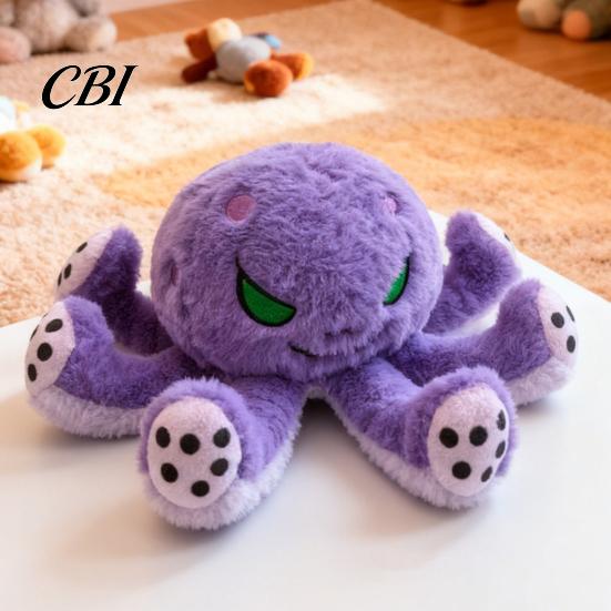 Soft Decorative Pillow Devil Octopus Plush Toy, Stuffed Dark Doll Decor, Hugging Toy Eight Tentacle Sea Animal Pillow, Gift for Halloween Christmas