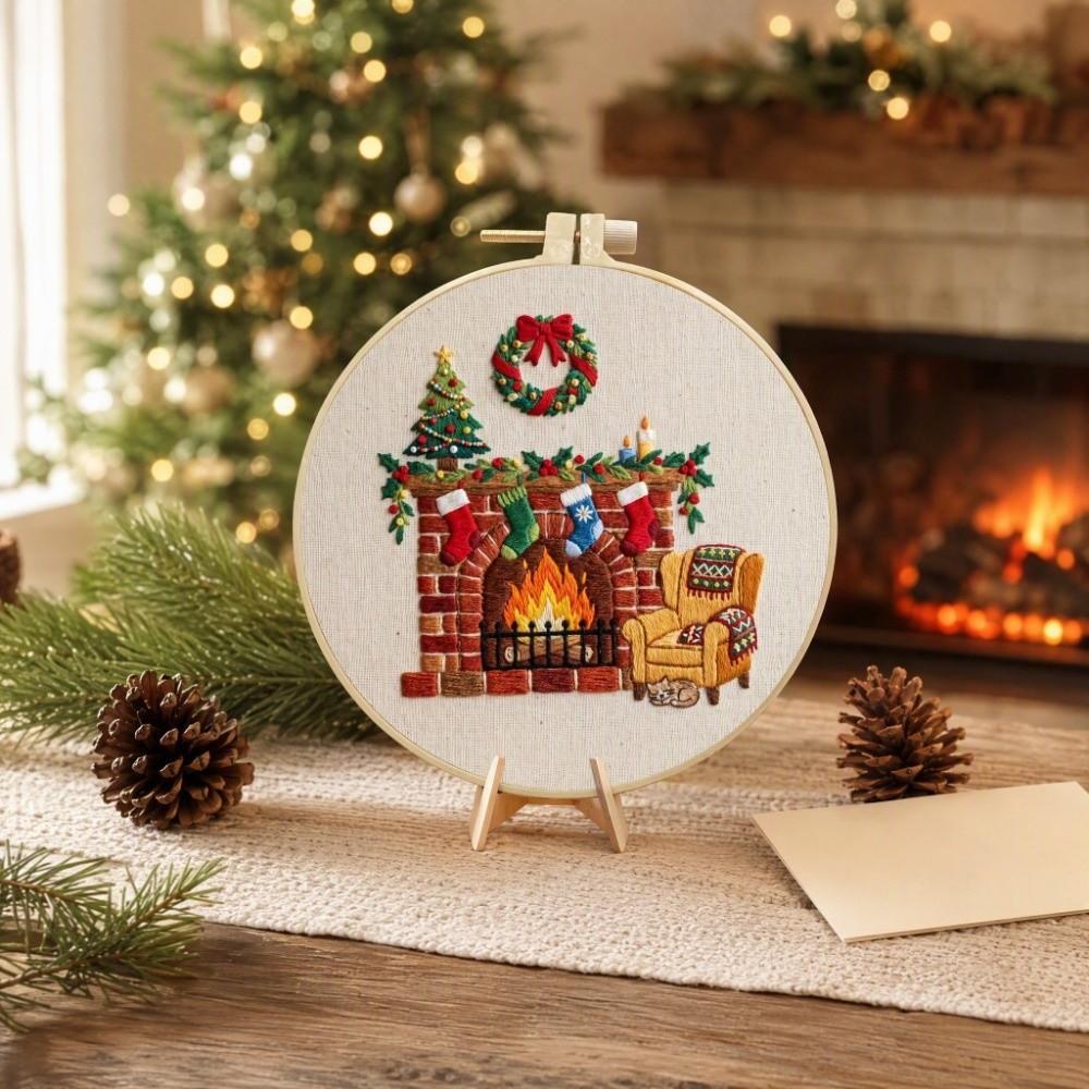 DIY Christmas Sewing Kits Santa Claus Punch Needle Kits Christmas Embroidery Kit Wall Decor
