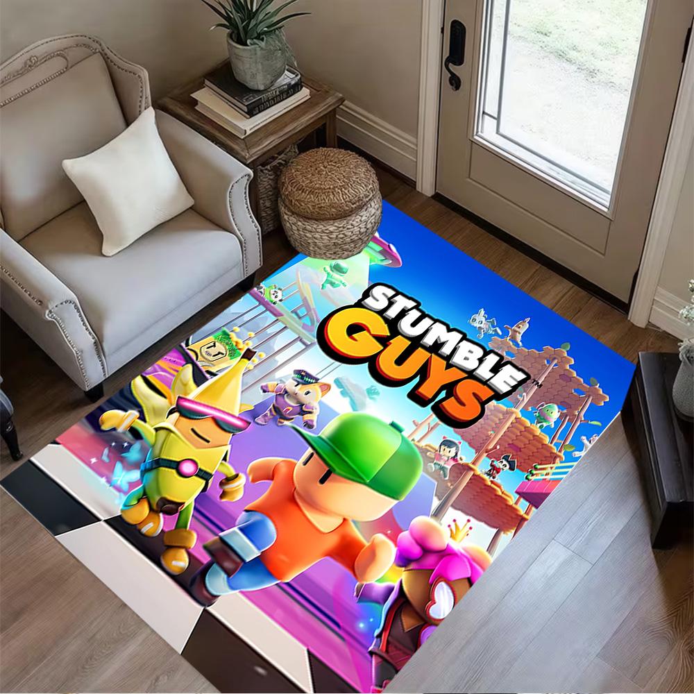 Stumble Guys: Fun Adventure Carpet Perfect for Foyer Decorate room Playrooms Hallway Anti-slip Rug Decorate Offices Gift for Festivals
