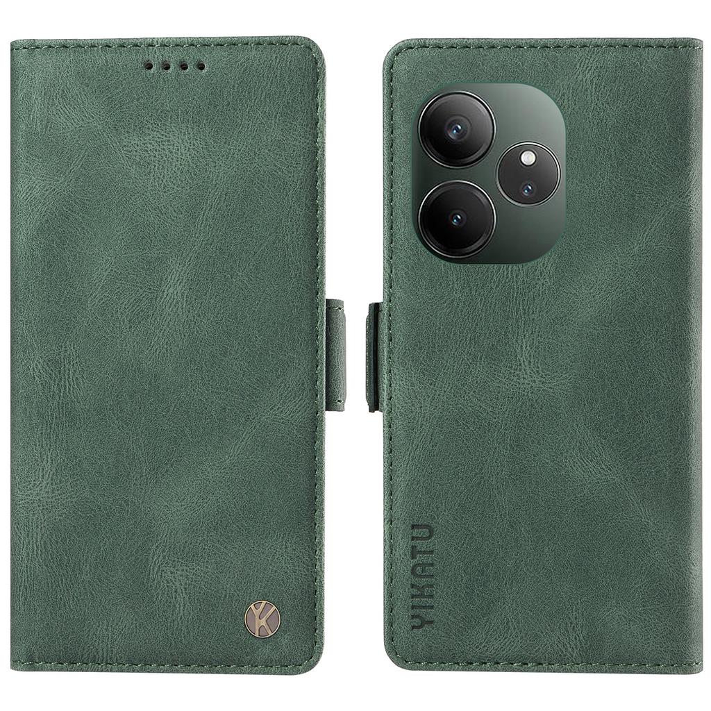 Для Realme GT 6 5G Чехол из ПУ кожи Чехол для телефона с держателем для карт Боковые магнитные застежки