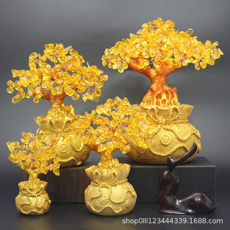Хрустальное дерево Хрустальные украшения Мешок с деньгами Дерево Домашнее рукоделие Смола Мешок с деньгами Подарок Оптовая торговля Хрустальные украшения Новогоднее украшение