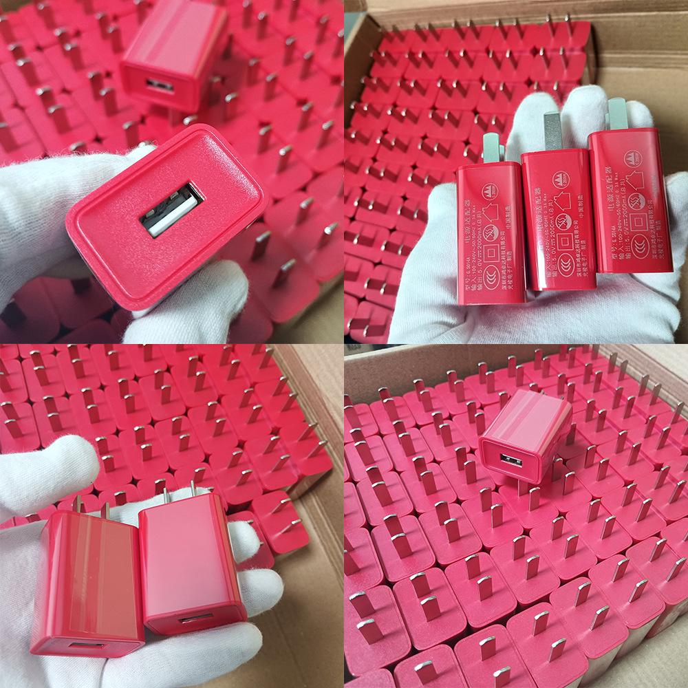 3C Certified Red Dual-Port 5V2A Fast Charging Mobile Charger with Logo